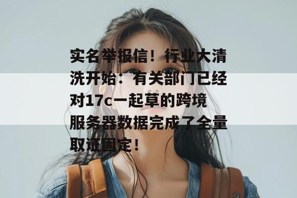 实名举报信!行业大清洗开始:有关部门已经对17c一起草的跨境服务器数据完成了全量取证固定!